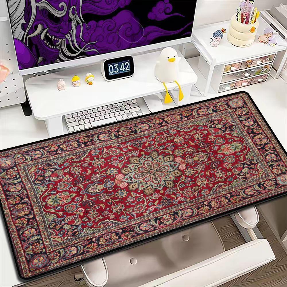 Retro Gaming Desk - سجادة ماوس كبيرة بنمط السجاد الفارسي