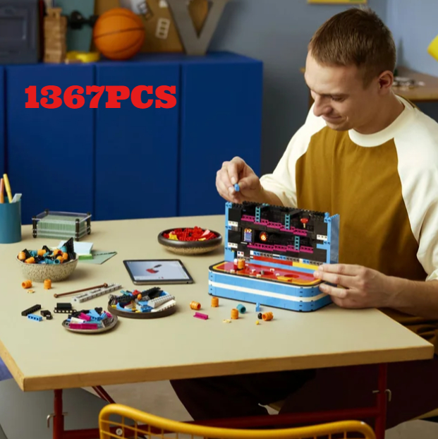 Retro Gaming Lego - مجموعة بناء نموذج عرض لعبة الأركيد