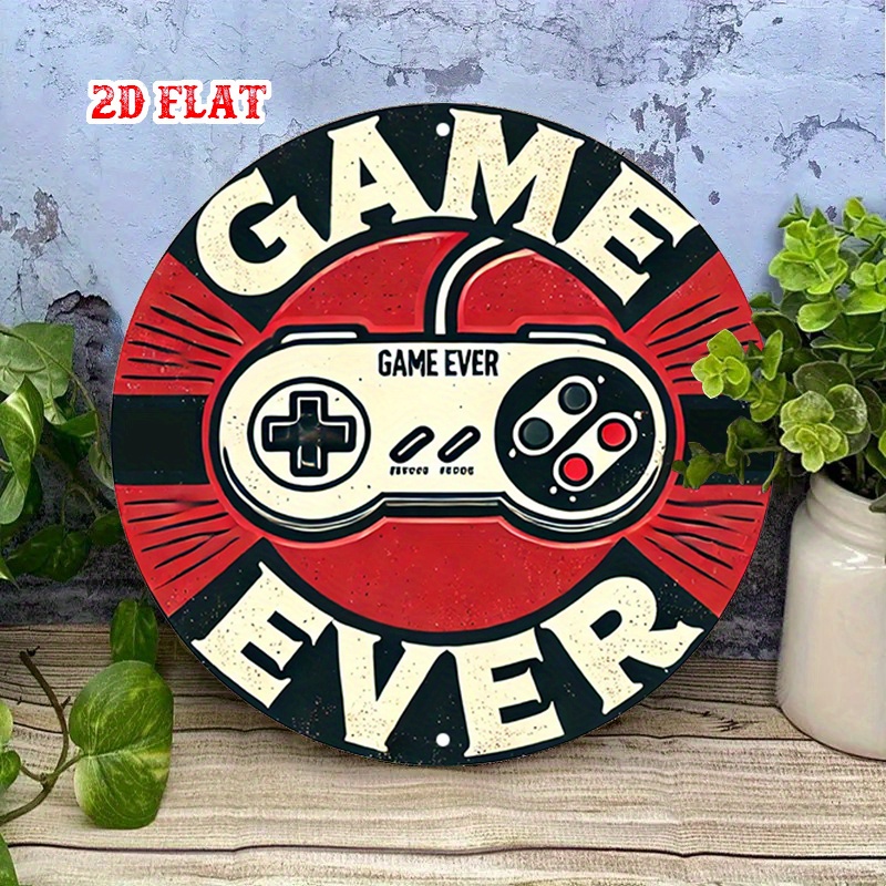 لافتة معدنية مستديرة بتصميم ري - مراجعة Retro Gaming Us وسعره